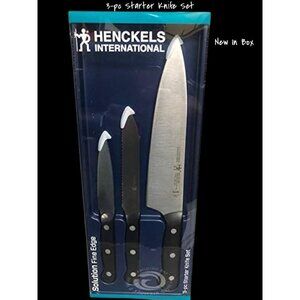 Henckels International Solution 3 pc. Starter Knife Set Dynamic Fine Edge New